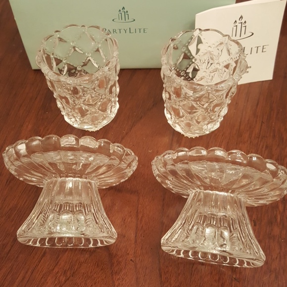 23:01- Vintage PartyLite  Crystal Candle Holders Set - Picture 6 of 8